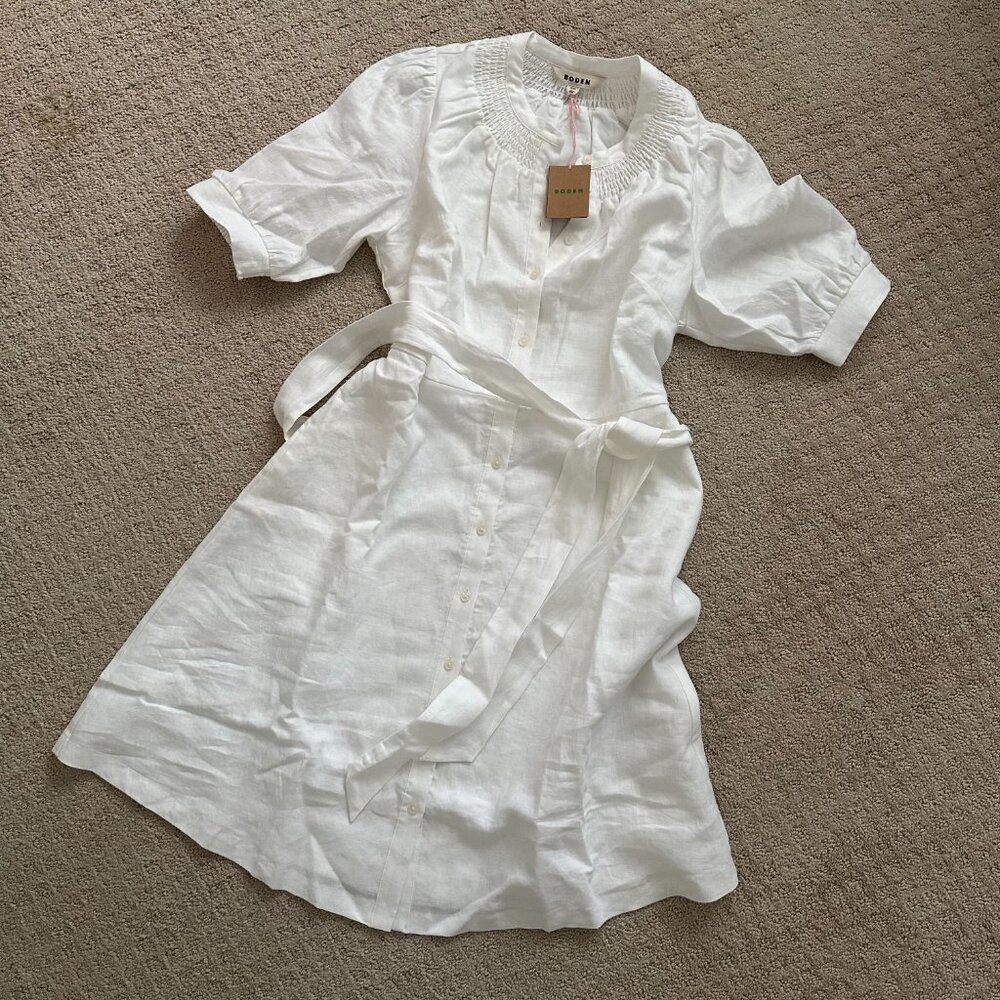 White linen dress - Size 12 Long - Picture 6 of 8